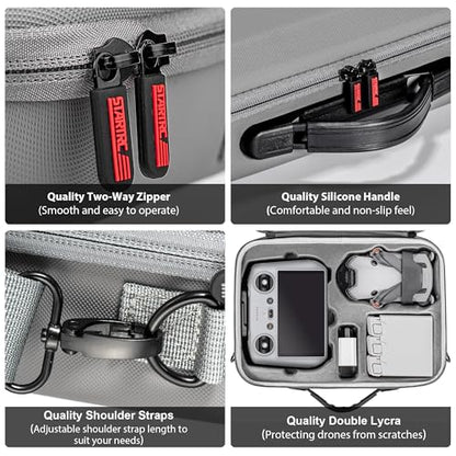 STARTRC Carrying Case for DJI Mini 4 Pro Accessories,Portable Travel Bag for DJI Mini 4 Pro Fly More Combo(DJI RC 2 Controller)-Drone Shoulder Bag GDFDE-1129670-FBM