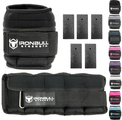 Adjustable Ankle Weights (10lbs/Pair) - Weighted Ankle Weight for Walking, Gym and Exercise - 2, 4, 6, 8, 10 LB Leg Weight Set with Straps for Women and Men - 1-5 lbs Each Ankle Adjustable for Weight Lifting - color: Black