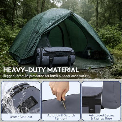 Haimont Heavy Duty Convertible Travel Duffel Backpack, Grey, 60L | Shoe Compartment, Water-Resistant Tarpaulin, Wide U-Shaped Opening - color: Grey, size: 45L