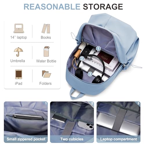 Basic Backpack For High School Women Men,Lightweight Casual Daypack College Backpack,Simple Bookbag For Teens Boys Girls,Waterproof School Bag(Blue) - color: C4-blue