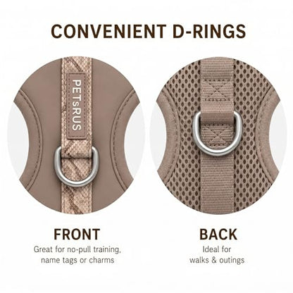 Premium No-Pull Dog Harness Soft Neoprene & Breathable Mesh Vest with Front & Back Clip D-Rings Adjustable Lightweight Walking Harness for Puppies, Small & Medium Dogs (Brown Taupe Snake, M) - color: Brown Taupe Snake, size: M: Neck=15.4-20.1''/Chest=18.1