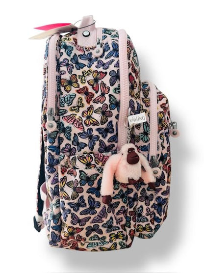 Kipling Women's Seoul Extra Large 17" Laptop Backpack, Durable, Roomy with Padded Shoulder Straps, Built-In Protective Sleeve - color: Butterfly Day, size: 13.5''L x 17.75''H x 9''D