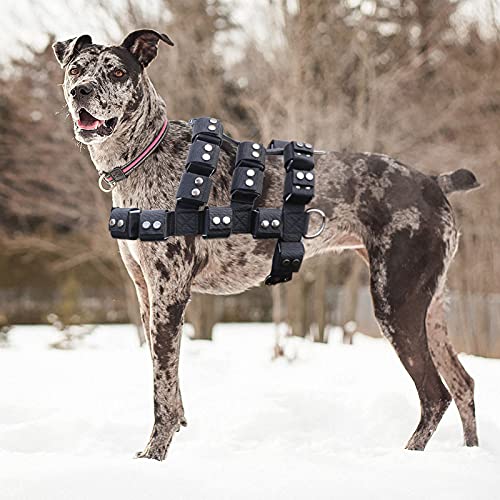 Dog Harness for Small Medium Large Dogs No Pull, Dog Weighted Vest, Tactical Dog Harness for Pit Bulls with Pockets (Adjustable Weight) - Weight Loss, Exercise, Walking, Muscle - size: Size M/Dog's Waist 26.5"-32.5"