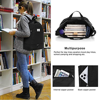 KAMO Drawstring Backpack Bag - Sport Swimming Yoga Backpack with Shoe Compartment, Two Water Bottle Holder for Men Women Large String Backpack Athletic Sackpack for Travel - color: Black