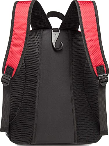 Youth Soccer Bag Outdoor Sport Backpack for Soccer, Basketball,Volleyball with Shoes and Ball Compartment. - color: Red