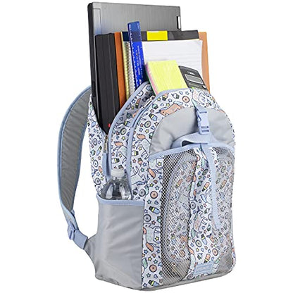 FUEL Lunch Backpack Set Teens Student Water Resistant Bookbag Bag Soft Reusable Insulated Cooler Lunch Box Thermal Travel Office Lunch Bag, Light Blue Magic Donuts - color: Magic Donuts