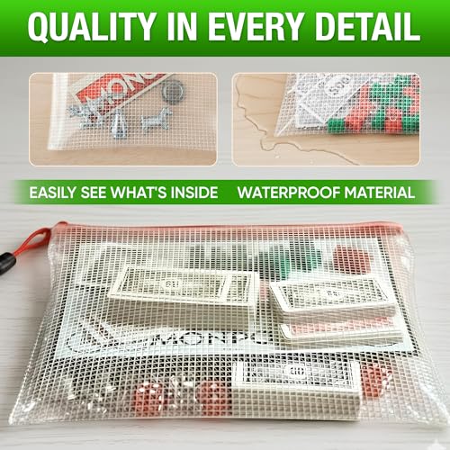 5 Pack Mesh Zipper Pouch Bags A3 17.7x12.6 inch - Plastic Zipper Pouches for Organizing - Game Storage Bags - Puzzle Organizer Bags - Large Zip Pouch Bags - Mesh Pouch with zip - Puzzle Bags - size: 5 Pack A3