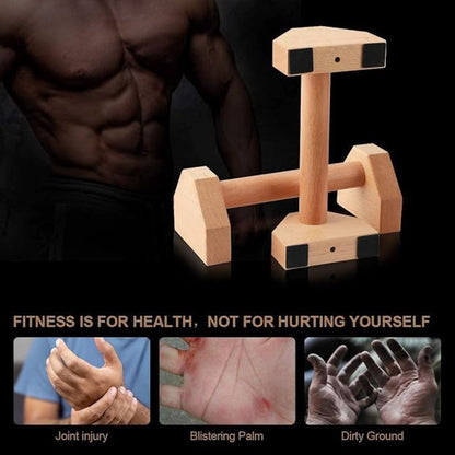 SWH Push-up Bars, 2 PCS Wood Pushup Bars Non-Slip Base Exercise Home Workout Equipment, Wooden Parallettes Handle Stands Grip for Men Strength Training, Planks, Fitness 25cm