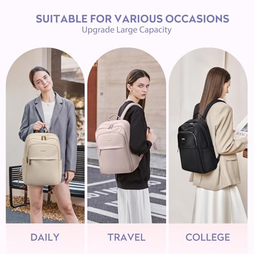 Hiking Travel Backpack for Women Casual Business Weekender Multilayer Laptop Bag,16 Inch,Pink - color: A-pink, size: 16 Inch