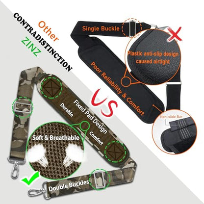 ZINZ Bag Shoulder Strap, Padded Adjustable Shoulder Strap Replacement - color: Camouflage Green, size: 57"