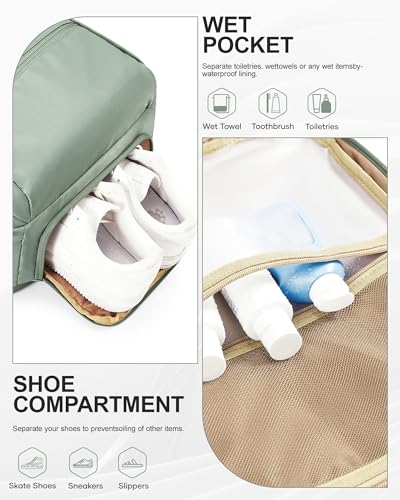 coofay Vacuum Backpack Travel with Pump Vacpack Backpack with Vacuum System Travel Compression Backpacks for Women Mochila De Viaje Carry on Luggage - color: B-army Green