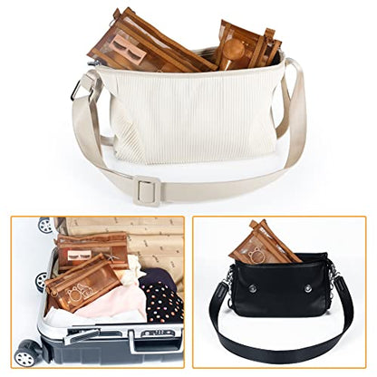 Mesh Cosmetic Bags, 4pcs Nylon Makeup Pouches with Double Zippers for Home Office Purse Diaper Bag (Light Chocolate Brown) - color: Light Chocolate Brown