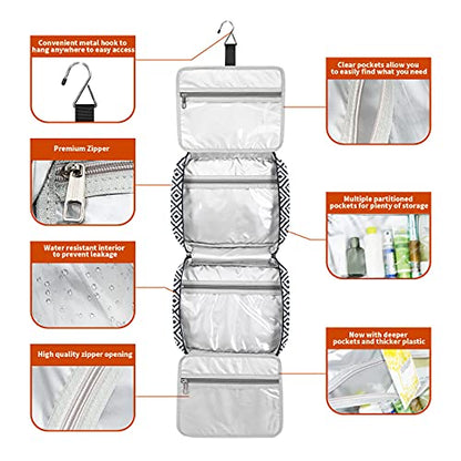 Bosidu Hanging Travel Toiletry Bag,Large Capacity Cosmetic Travel Toiletry Organizer for Women with 4 Compartments & 1 Sturdy Hook,Perfect for Travel/Daily Use/Christmas - color: Plaid