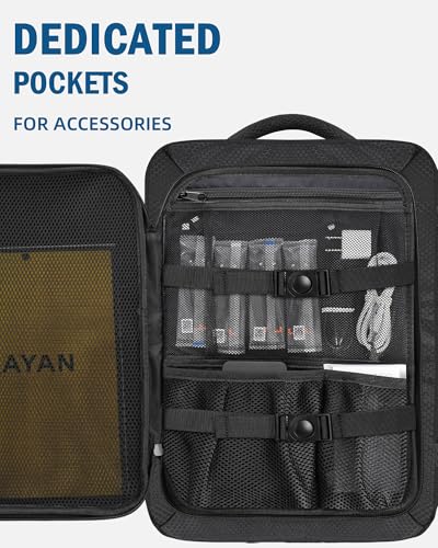 PEKREWS Mini 5 Pro Case, Expandable Carry On Bag for DJI RC 2/ RC-N3 Controller, Large Capacity Mini 5 Pro Backpack Fits 17.3 Inch Laptop and Fly More Combo, Travel Drone Carrying Case for Accessories