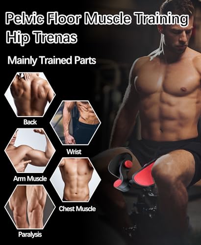 Pelvic Floor Exercise Device Available in 35 lb and 49 lb Resistance, Kegel and Inner Thigh Muscle Trainer, Home Workout Equipment for Postpartum Recovery, Women and Men, with Band - color: Black