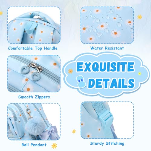 PIG PIG GIRL Kids Backpack for Girls - School Bags for Middle School Students - Book Bag for Elementary Primary - Kawaii Ita Backpack - Blue Daisy - color: Blue Daisy