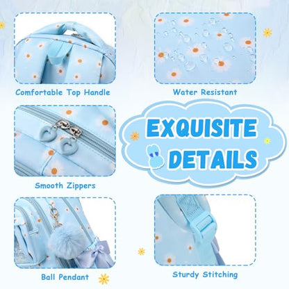 PIG PIG GIRL Kids Backpack for Girls - School Bags for Middle School Students - Book Bag for Elementary Primary - Kawaii Ita Backpack - Blue Daisy - color: Blue Daisy