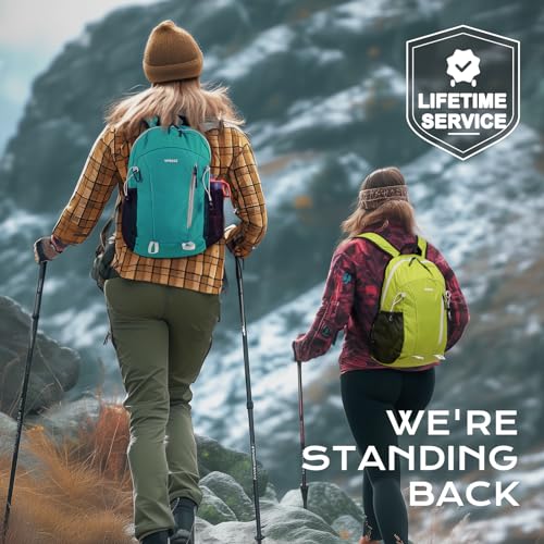 VPBAGE 15L Water-resistant Hiking Daypack, Small Backpack Travel Outdoor, Lightweight Day Pack with Tool Loops - color: Light Green