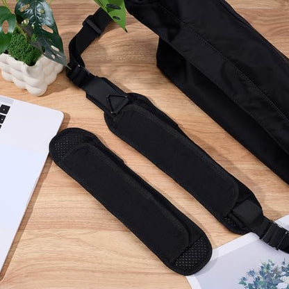 2Pcs Universal Shoulder Pad with Ultra Thick Cushion Rectangle Comfort Fiber Shoulder Strap Pads for Backpack Luggage Bag Travel Outdoor Breathable Fastener Cushion Pads Black