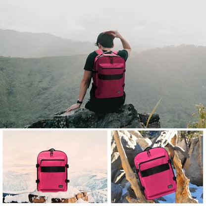 Travel Backpack 17L Lightweight Casual Small Carry-on Daypack 15-inch Laptop Notebook, Underseat Overnight Weekender, Rasberry - color: Rasberry