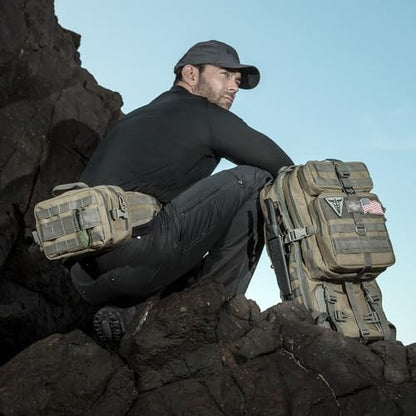 MAXPEDITION Gyrfalcon Backpack (Khaki-Foliage) 36L Tactical Backpack with Detachable Waist Pack, MOLLE Internal Frame Rucksack, Military Survival Pack, Bug Out Bag, PT1054KF - color: Khaki Foliage, size: Medium