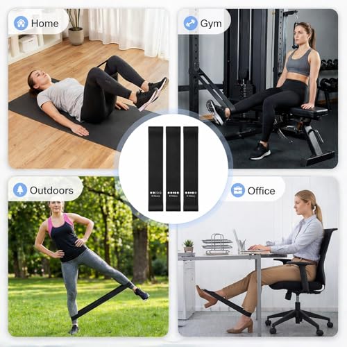 3Pcs Ring Resistance Bands X-Heavy Duty Resistance Ring Fitness Exercise Bands Elastic Loop Band for Working Out Men Women Home Yoga Leg Strength Training Physical Therapy (Black)