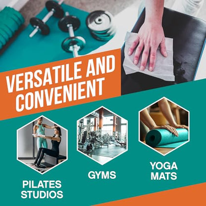 Fitness Equipment Wipes - Cleaning Wipes for Yoga Mats, Pilates Studios, Gyms, Peloton & Cycle Bikes, Spas - Fragrance-Free Wipes Surface Cleaning for Home, Office, Gym 75-Count (Pack of 2) - size: 75 Count (Pack of 2)
