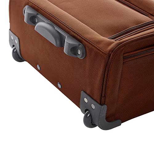 TPRC 15” Underseat Carry-On Luggage Airline Approved Personal Item with USB Charging Port, Brown - color: Brown