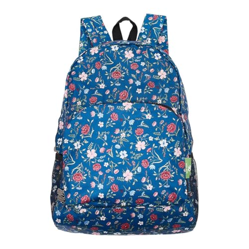 ECO CHIC Hiking Lightweight Packable Backpack - Foldable Daypack for Travel & Hiking & Outdoor Adventures - Waterproof Backpack from Recycled Materials (Floral Navy) - color: Floral Navy