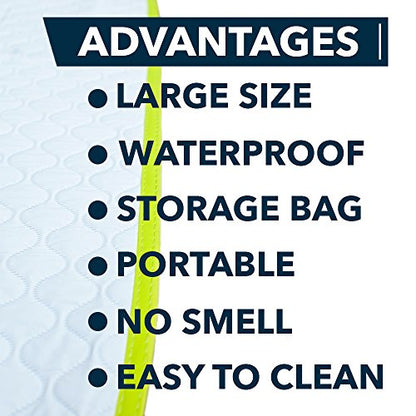 Portable Changing Pad - Waterproof Baby Changing Mat - Large Size 25.5”x31.5”- Foldable Wipeable Diaper Changing Pad - Change Diaper in Any Places On the Go for Boys & Girls - Storage Bag