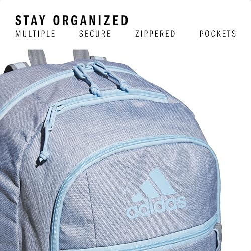 adidas Excel 7 School Backpack for Laptop, Gym and Travel, 34L, Twill Grey/Clear Sky Blue/Grey/7, OSFA - color: Twill Grey/Clear Sky Blue/Grey/7, size: One Size