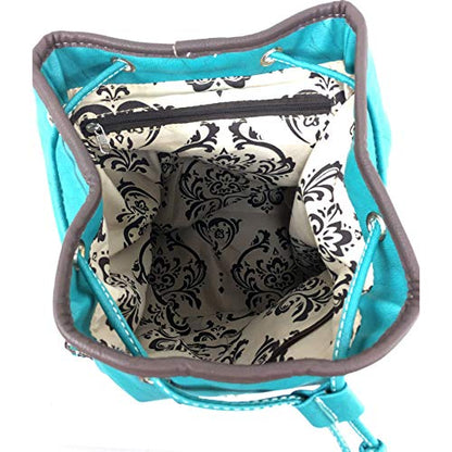Zelris Western Country Floral Buckle Rucksack Backpack (Turquoise) - color: Turquoise