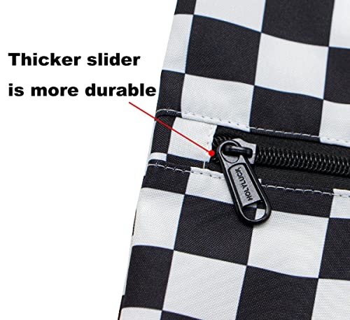 HOLYLUCK Drawstring Backpack Bag Sport Gym Sackpack - color: Black and White Grid