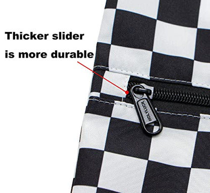 HOLYLUCK Drawstring Backpack Bag Sport Gym Sackpack - color: Black and White Grid