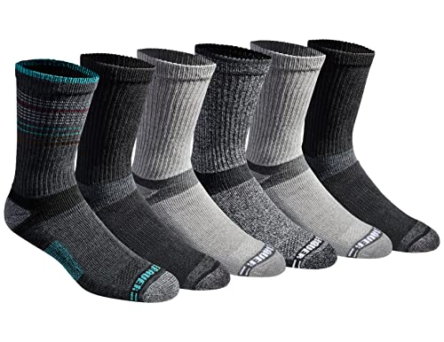 Eddie Bauer Men's Dura Dri Moisture Control Crew Socks (6 & 12 Packs) - color: Fashion Black Assorted (6 Pairs)