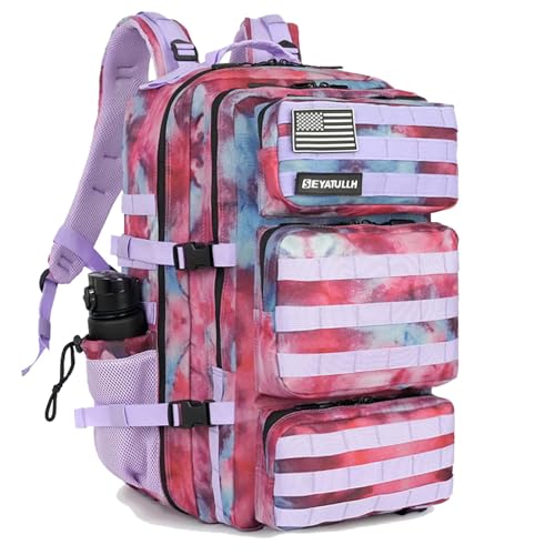 Military Tactical Backpack 55L for Men & Women Bug Out Bag Assault pack Molle Daypack Hiking Trekking Rucksack (Nebula camouflage) - color: Nebula Camouflage