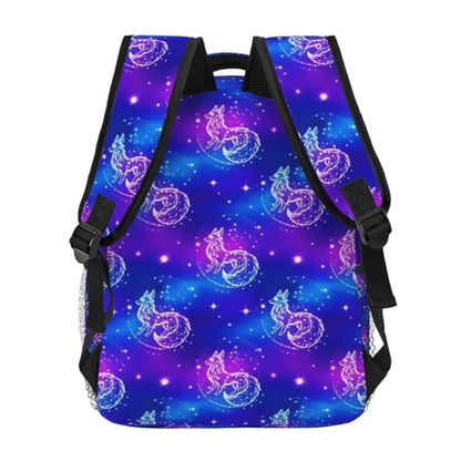 Lightweight Laptop Backpack Galaxy Wolf, Water Resistant Work Daypack with Inner Pocket for Office Commute and Travel - color: Pattern (258)
