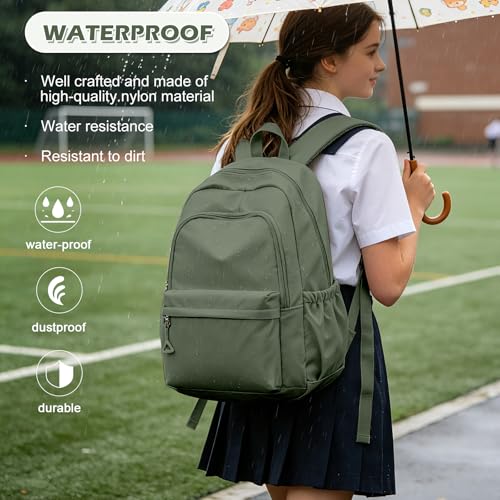 suwasp Casual Laptop Backpack for Women Men Waterproof Lightweight Backpacks Bag 15.6inch Laptop Daypack Large Capacity Backpack, Sage Green - color: Sage Green