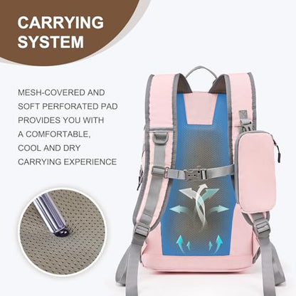 Hiking Backpack for Women Men 20l with Removable Phone Pocket Lightweight Small Travel Backpack Hiking Daypack for Women Men - color: Pink
