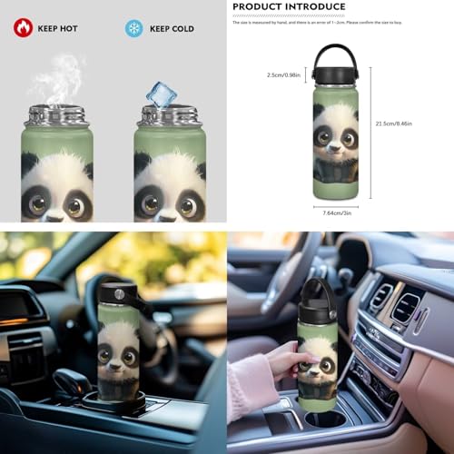 ZOUTAIRONG School Bags for Girls 7-10/10-12/12-16, Cute Panda Insulated Water Bottle for Hot & Cold Drinks Casual Backpack with Side Pockets - color: Panda