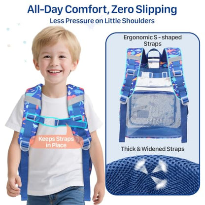 Bagseri Clear Backpack for Boys, 15 Inch Heavy Duty Kids Transparent Bookbag for School Kindergarten to 2nd Grade, Fits 12.5 Inch Folders, High Visibility Reflective Strips, Blue Dinosaur - color: 1pcs, B-blue Dinosaur, style: Backpack