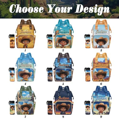 Newcos Custom Diaper Backpack Mommy Bag, Personalized Diaper Bag with Name, Customized Baby Diaper Bag Monogram Backpacks Nursing Bags Water Bottle for New Mom Newborn Women Men Dad Mothers Day Blue - color: Patten 13