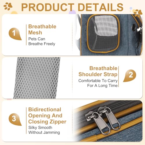 Pet Backpack Carrier, Portable and Ventilated, Oxford Cloth, Dog Cat Travel Bag with Transparent Cover 12.6", (Blue, 1 Pcs), Intended for Hiking/Camping/Traveling - color: Blue