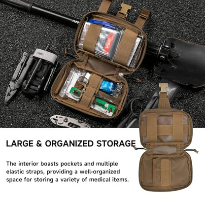 EXCELLENT ELITE SPANKER Tactical Molle Rip Away Ifak Pouch Utility First Aid Pouch Medical EMT Bag - color: Coyote Brown