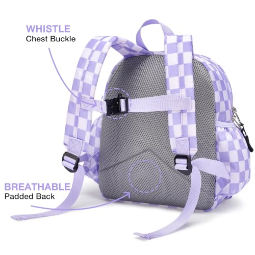 STEAMEDBUN Kids Backpack for Boys Girls 5-8, 15inch Girls Boys Backpacks Kindergarten - color: Light Purple Checkerboard, size: SMALL-15"H(fit folder)