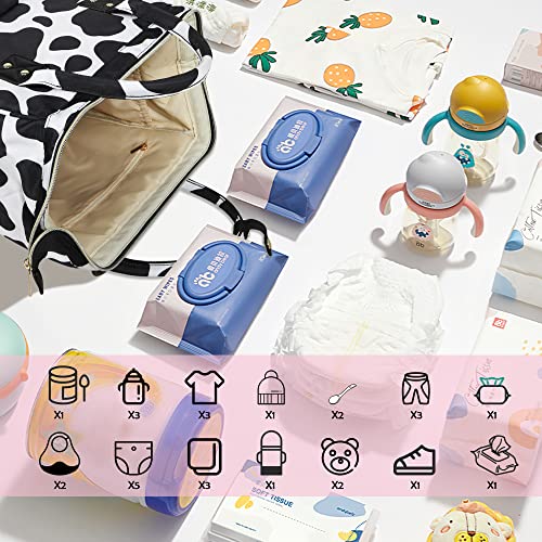 Femuar Diaper Bag Backpack Multifunction Maternity Diaper Bag for Baby Girls & Boys Large Capacity Travel Nappy Bags - color: Cow Print