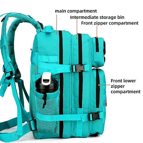 Lovelinks21 45L Tactical Assault Backpack 3 day assault pack with Molle Waterproof backpack Rucksack for Tactical Backpacks (Lake Blue) - color: Lake Blue