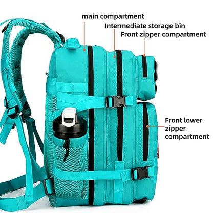 Lovelinks21 45L Tactical Assault Backpack 3 day assault pack with Molle Waterproof backpack Rucksack for Tactical Backpacks (Lake Blue) - color: Lake Blue