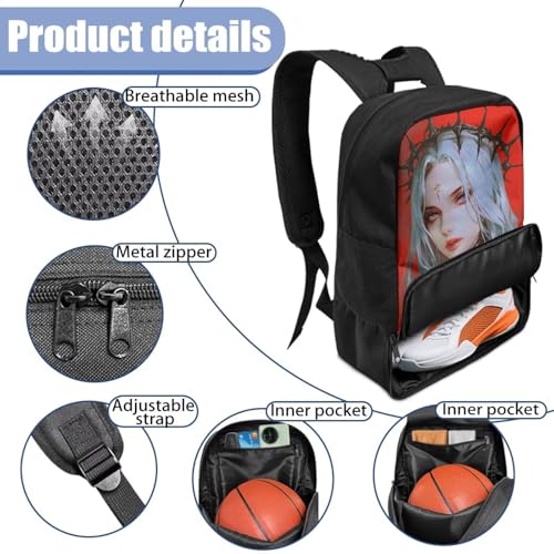 Basketball Backpack With Separate Ball Compartment And Shoes Fit Basketball Volleyball Football - color: Dark - styled
