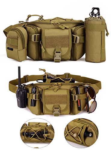CREATOR Tactical Waist Pack Military Fanny Pack Outdoor Army Waist Bag Large Waist Pack for Daily Life Cycling Camping Hiking Hunting Fishing Black - color: Black